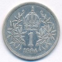 Ausztria 1894. 1K Ag "Ferenc József" T:VF 
Austria 1894. 1 Corona Ag "Franz Joseph&q...