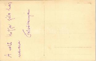 Felsőbánya, Baia Sprie; A volt Hoffer féle ház udvara, kastély felújítási munkák idején / castle, vi...