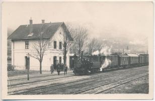 Felsőbánya, Baia Sprie; vasútállomás, gőzmozdony, vonat / railway station, locomotive, train. Foto Vagányi photo