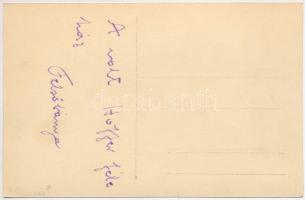 Felsőbánya, Baia Sprie; A volt Hoffer féle ház udvara, kastély felújítási munkák idején / castle, vi...