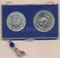 1973. 50Ft Ag + 100Ft Ag "Petőfi" érmepár eredeti, "MNB" plasztiktokban T:BU pat...
