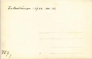 1933 Felsőbánya, Baia Sprie; Bányász napi ünnepség, felvonulás az utcán / miner day festival on the ...