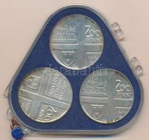 1976. 200Ft Ag (3xklf) "Magyar festők I. / Derkovits, Szinyei, Munkácsy" sor, bontott, öss...