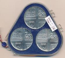 1977. 200Ft Ag (3xklf) "Magyar festők II. / Csontváry, Mányoki, Rippl-Rónai" érmesor plomb...