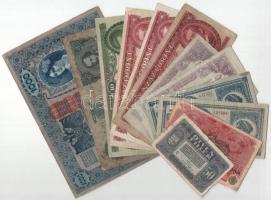 12db-os Korona-, Pengő- és Forint bankjegyből álló tétel, közte 1930. 20P és 1949. 100Ft T:F-G