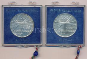 1975. 200Ft Ag "Magyar Tudományos Akadémia" plombált "MNB" tokban (2x) T:BU pati...