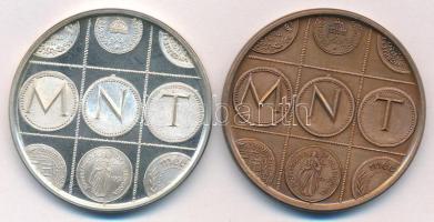 Fritz Mihály (1947-) 1991. "90 éves a Magyar Numizmatikai Társulat / MNT" Ag és bronz emlé...