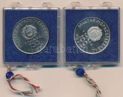 1980. 100Ft Ni "Szovjet-magyar közös űrrepülés" (2x) plombált "MNB" tokokban T:B...