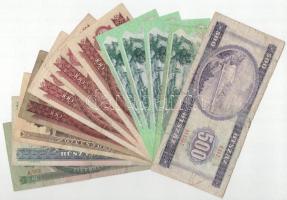 12db-os Forint bankjegyből álló tétel, közte 1949. 100Ft T:XF-G