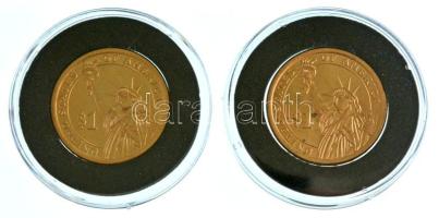 Amerikai Egyesült Államok 2015D 1$ "John F. Kennedy" tokban + 2015P 1$ "Donald J. Tru...