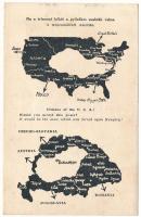 Ha a trianoni békét a győzőkre szabták volna. A megcsonkított Amerikai Egyesült Államok. Kiadja a Magyar Nemzeti Szövetség / Treaty of Trianon, map of a lesser USA, Hungarian irredenta propaganda (fl)