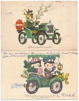 20 db MODERN magyar retro grafikai képeslap vegyes minőségben. Képzőművészeti Alap: humor és üdvözlő...