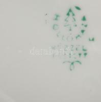 Hollóházi retro váza, sárga-fehér alapszínű, felfelé szűkülő forma, jelzett, minimális kopással, m: ...