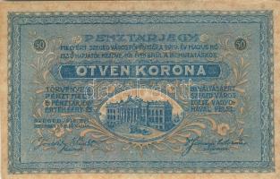 Szeged 1918. Pénztárjegy 50K-ról T:II+