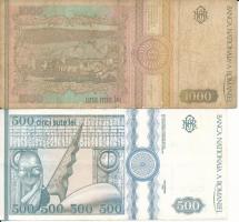 Románia 1991. 1000L + 1992. 500L T:VG,F
Romania 1991. 1000 Lei + 1992. 500 Lei C:VG,F