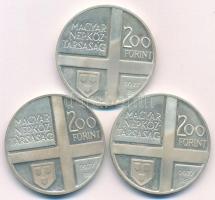 1977. 200Ft Ag (3xklf) "Magyar festők II. / Csontváry, Mányoki, Rippl-Rónai" érmesor T:UNC...