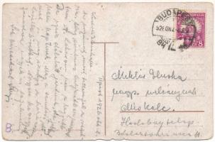 1926 Budapest VI. Nagymező utca, Bleier Izsó Gólya áruháza, villamos. Vasúti levelezőlapárusítás 28....