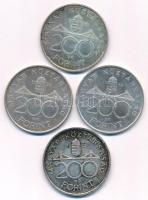 1992. 200Ft Ag "MNB" + 1994. 200Ft Ag "Deák" (3x) T:AU,XF Adamo F13, F13.1