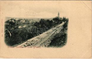 1899 (Vorläufer) Fiume, Rijeka; Schloss Tersatto mit Kirche / castle, church (EK)