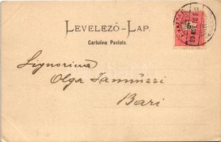 1899 (Vorläufer) Fiume, Rijeka; Schloss Tersatto mit Kirche / castle, church (EK)