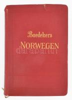 Baedeker, Karl: Norwegen, Dänemark, Island, Spitzbergen. Handbuch für Reisende. Leipzig, 1931, Karl Baedeker. Gazdag térképanyaggal illusztrálva. Német nyelven. Kiadói aranyozott egészvászon-kötés, a borítón és a gerincen kisebb sérülésekkel.