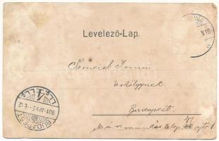 1901 Kolozsvár, Cluj; A főtéri Szent Mihály templom, piac. Dunky Fivérek cs. és kir. udvari fényképé...