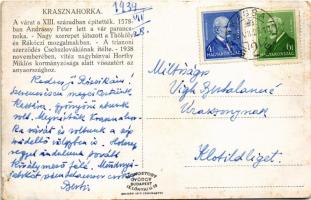 1939 Krasznahorkaváralja, Krásnohorské Podhradie (Rozsnyó, Roznava); Krasznahorka vár / hrad / castl...