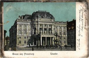 1901 Pozsony, Pressburg, Bratislava; Theater / színház / theatre (szakadás / tear)