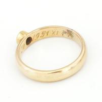 Arany 14K (Au) szoliter gyűrű 0,15 ct gyémánttal, jelzett, 3,69 g m: 53