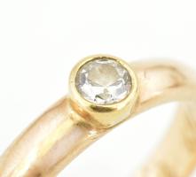 Arany 14K (Au) szoliter gyűrű 0,15 ct gyémánttal, jelzett, 3,69 g m: 53