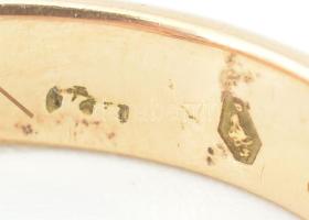 Arany 14K (Au) szoliter gyűrű 0,15 ct gyémánttal, jelzett, 3,69 g m: 53