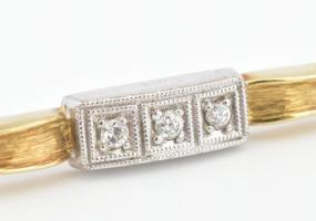 Arany 14K (Au) bross 3 db brillel, jelzett, 2,96 g