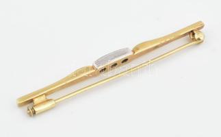 Arany 14K (Au) bross 3 db brillel, jelzett, 2,96 g