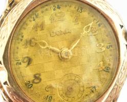 Arany 14K (Au) női Doxa karóra. kézi felhúzósűj bőr szíjjal, működik d: 20 mm