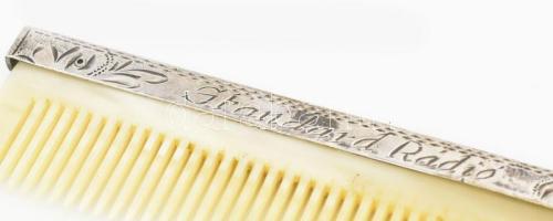 Ezüst (Ag) tokos szaru fésű. Jelzett. Standard rádió felirattal Br 24 g 9-18 cm