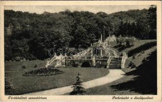 1942 Törökbálint, szanatórium, park részlet a díszlépcsővel