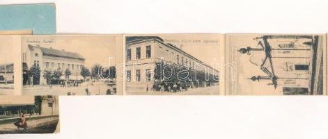 1926 Orosháza, Református templom, dísztemetkezési intézet. Leporellolap belül a zsinagóga, nyári sz...