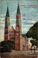 1917 Temesvár, Timisoara; Erzsébetváros, Római katolikus templom / Elisabetin, church (EK) + "K.u.k. Garnisonsspital No. 21"