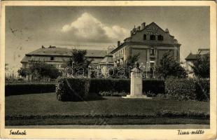 Szolnok, Tisza szálló, hotel, Verseghy szobor (EK)