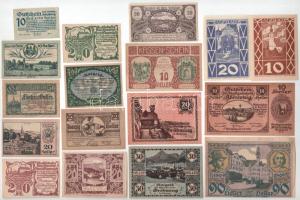 Ausztria 1919-1921. 17db-os vegyes osztrák szükségpénz tétel T:vegyes Austria 1919-1921. 17pcs of mixed austrian necessity banknote lot C:mixed