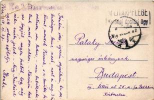 1918 Pécs, Majláth tér, piac, zsinagóga, Kossuth szobor + "Militärpflege Katonai ápolási ügy&qu...