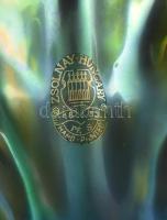 Zsolnay eozin mázas oroszlán, jelzett, kis mázkopással, m: 14 cm