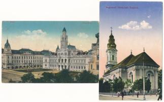 4 db RÉGI erdélyi város képeslap vegyes minőségben: Arad, Brassó, Nagyvárad, Marosvásárhely / 4 pre-1945 Transylvanian town-view postcards in mixed quality: Arad, Brasov, Targu Mures, Oradea