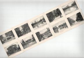 1910 Buziásfürdő, Baile Buzias; 6-részes kihajtható leporellólap / 6-tiled folding leporellocard, sp...