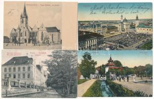 4 db RÉGI erdélyi város képeslap vegyes minőségben: Nagyszeben, Brassó, Félixfürdő, Nagyvárad / 4 pre-1945 Transylvanian town-view postcards in mixed quality: Sibiu, Brasov, Baile Felix, Oradea