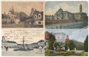 4 db RÉGI erdélyi város képeslap vegyes minőségben: Sepsiszentgyörgy, Brassó, Félixfürdő, Nagyvárad / 4 pre-1945 Transylvanian town-view postcards in mixed quality: Sfantu Gheorghe, Brasov, Baile Felix, Oradea