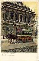 Budapest VI. Opera omnibusszal litho s: Raoul Frank