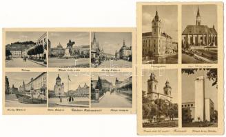 4 db RÉGI erdélyi város képeslap vegyes minőségben: Kolozsvár, Nagyvárad, Dés / 4 pre-1945 Transylvanian town-view postcards in mixed quality: Cluj, Oradea, Dej