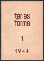 1944 Tér és Forma építőművészeti folyóirat XVII. évf. 1. száma, fekete-fehér képekkel, hirdetésekkel. Szétvált tűzéssel, helyenként kissé foltos, (2)+18 p.