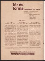 1944 Tér és Forma építőművészeti folyóirat XVII. évf. 1. száma, fekete-fehér képekkel, hirdetésekkel...